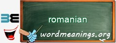 WordMeaning blackboard for romanian